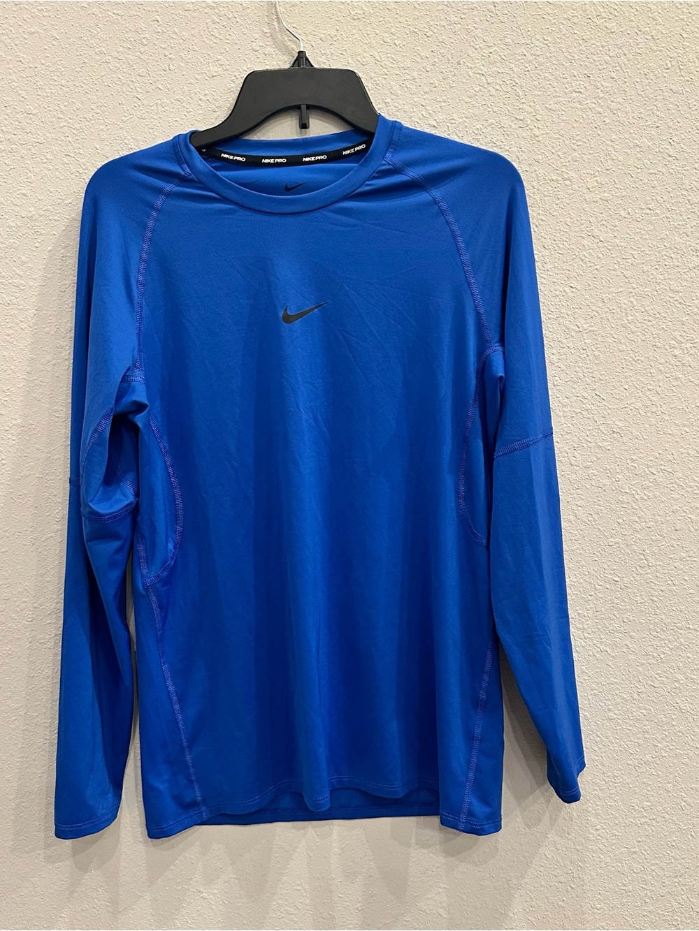 Nike Pro Dri Fit Blue Long Sleeve Athletic Training Top M